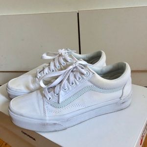 All white classic Old Skool Vans